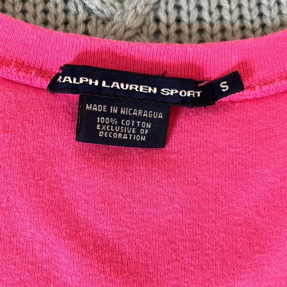 Ralph Lauren Sport PINK V-Neck T-Shirt - Picture 5 of 13